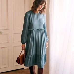 Sezane Blue Midi Dress